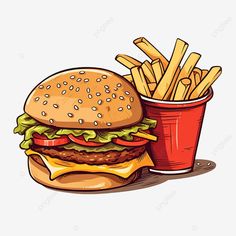 Animated-burger&fries